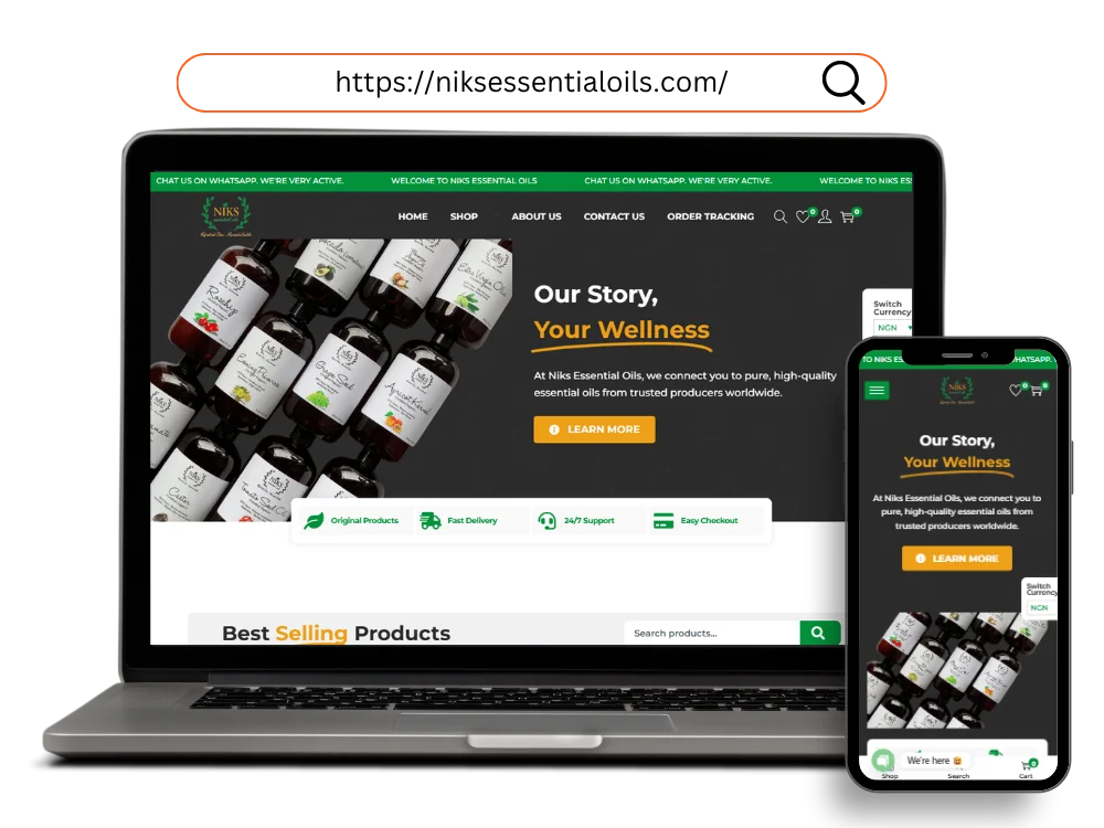 Niks Essential Oils Website Project