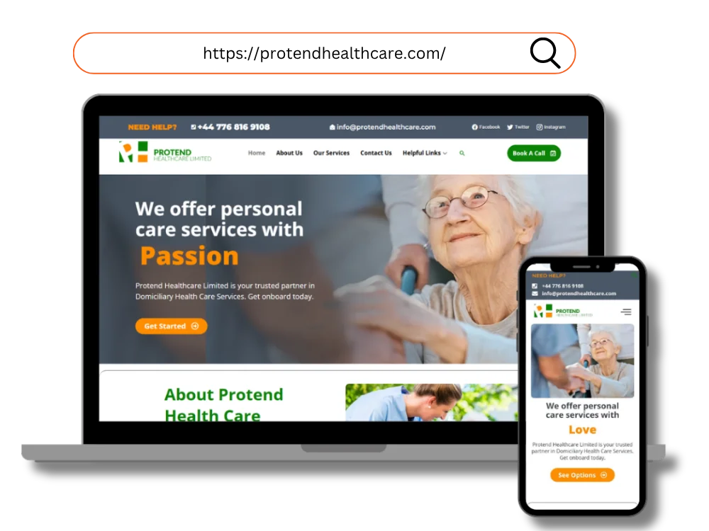 Protend healthcare website project